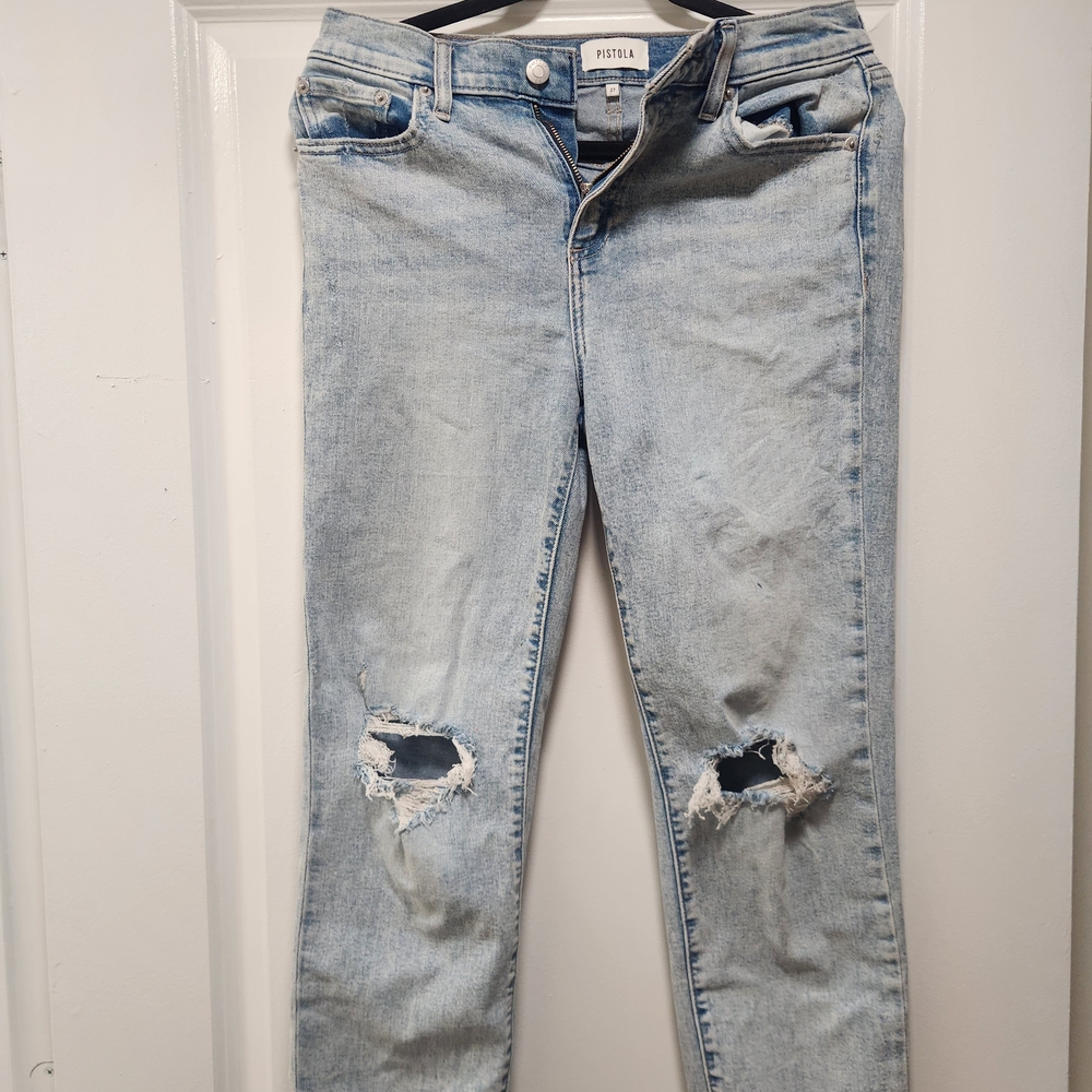 Pistola Light Blue Distressed Women Jeans